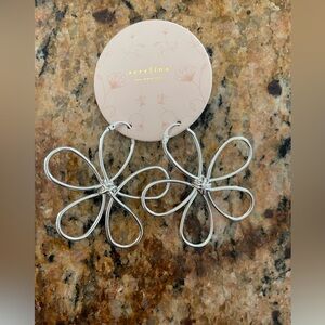 Serefina Silver Floral Hoop Earrings